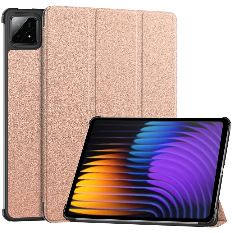 LEATHER Preklopna maskica za Xiaomi Pad 7 / Pad 7 Pro / Pad 8 / Pad 8 Pro ružičasta