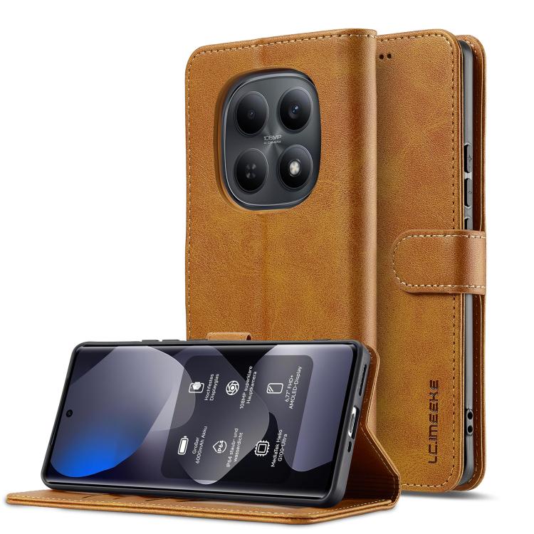 IMEEKE Novčanik maskica za Xiaomi Redmi Note 15 / Redmi Note 15 5G / POCO M8 5G svijetlo smeđa
