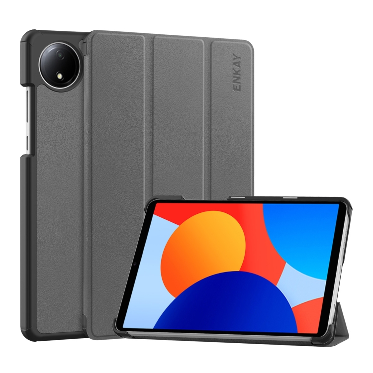 ENKAY LEATHER Preklopni poklopac za Xiaomi Redmi Pad SE 8.7 siva