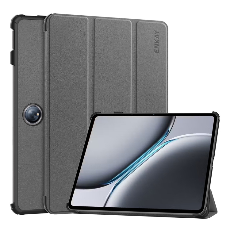 ENKAY LEATHER Preklopni poklopac za OnePlus Pad 2 / OnePlus Pad Pro siva