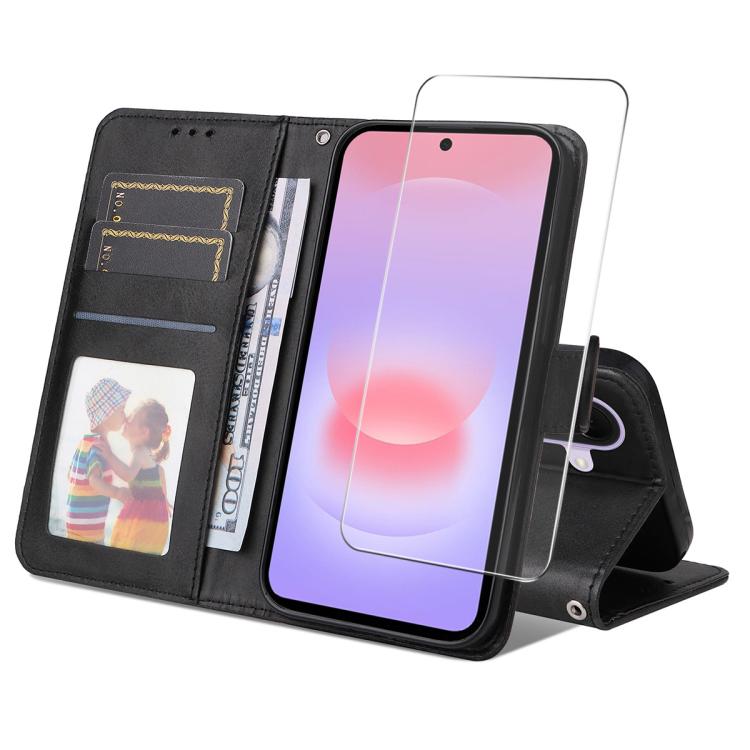 ENKAY PREMIUM SET Preklopna futrola i zaštitno staklo Samsung Galaxy A27 5G crno