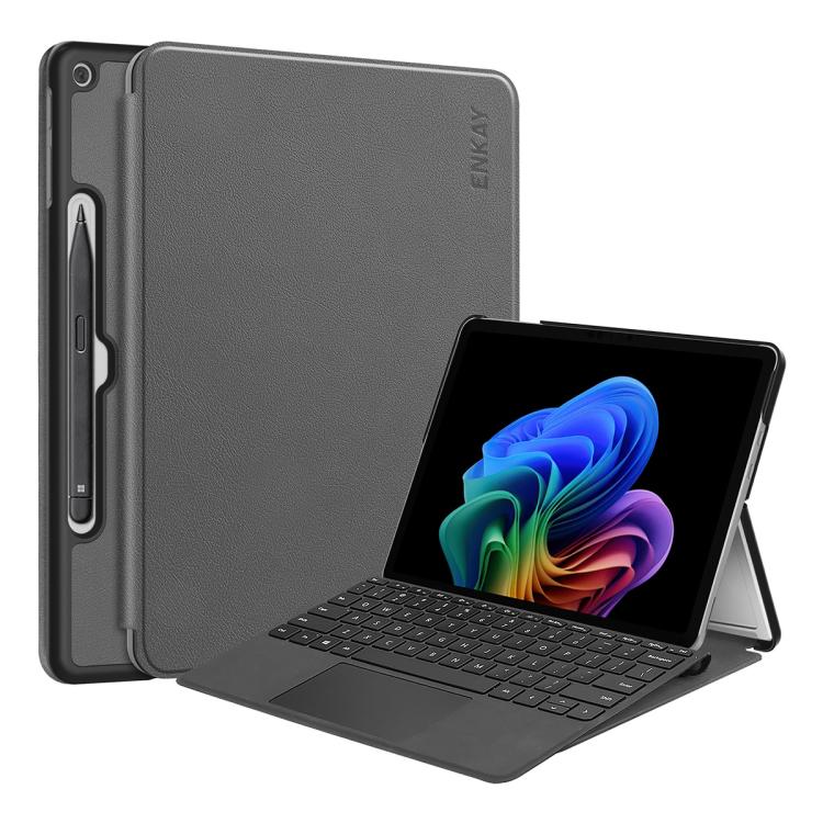 ENKAY LEATHER Preklopni poklopac za Microsoft Surface Pro 12 siv