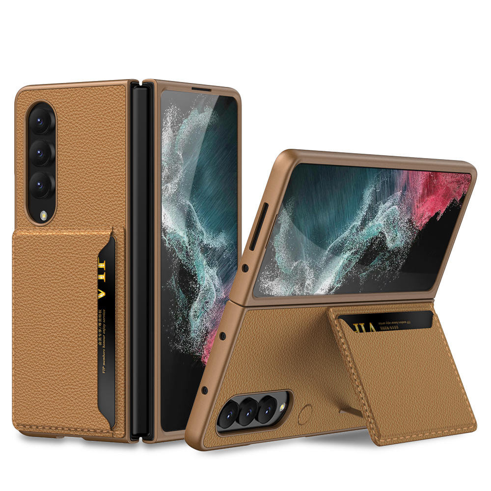 GKK CARD Kožna maska za Samsung Galaxy Z Fold 4 5G smeđa