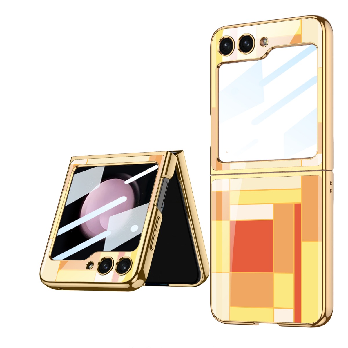 GKK GLASS Zaštitna maska Samsung Galaxy Z Flip 5 5G NARANČASTI PRAVOKUTNIK