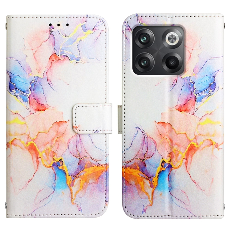 ART MARBLE Omot za novčanik One Plus 10T 5G WHITE ORANGE