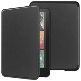 LEATHER Preklopna maskica za Amazon Kindle Paperwhite 2024 / Kindle Colorsoft Signature Edition crna