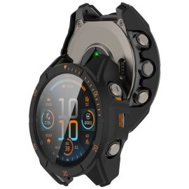 PC FULL COVER Plastično kućište sa staklom za Garmin Tactix 8 47mm BLACK-ORANGE