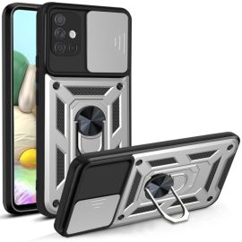 RING CAMERA Maskica s držačem za Samsung Galaxy A71 srebrna