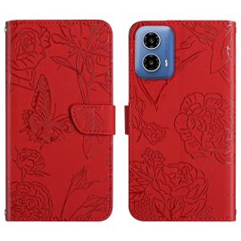 ART BLOSSOM Navlaka za novčanik za Motorola Moto G35 5G crvena