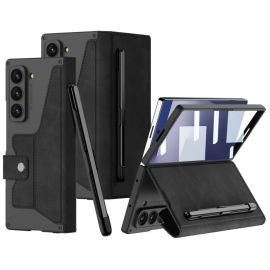 GKK SYNTHETIC Futrola sa staklom i pretincem za stylus Samsung Galaxy Z Fold7 5G crna