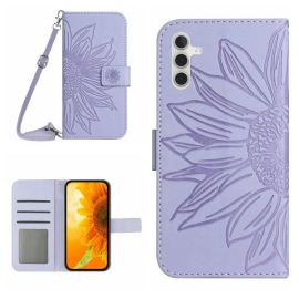 ART SUNFLOWER Novčanik maska sa špagom za Samsung Galaxy S25 FE ljubičasta