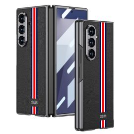 GKK LEATHER Maskica sa staklom za Samsung Galaxy Z Fold7 5G BLACK-RED