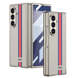 GKK LEATHER Maskica sa staklom za Samsung Galaxy Z Fold7 5G WHITE-RED