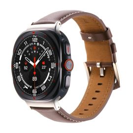 LEATHER Kožni remen za Samsung Galaxy Watch Ultra / Watch Ultra 2025 tamno smeđi