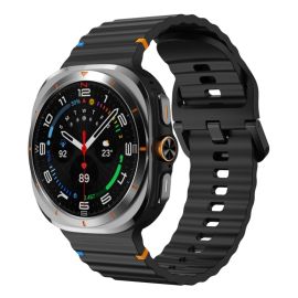 WAVY Silikonski remen za Samsung Galaxy Watch Ultra / Watch Ultra 2025 crni