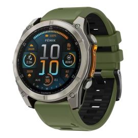 SPORTY QuickFit Zamjenjivi silikonski remen za Garmin - širina 26mm GREEN-BLACK