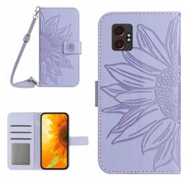 ART SUNFLOWER Novčanik maska sa špagom za Samsung Galaxy Xcover 7 Pro ljubičasta