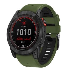SPORTY QUICK FIT Zamjenjivi silikonski remen Garmin - širina 22mm ARMY GREEN-BLACK