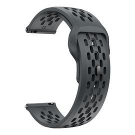 AIRY Univerzalni silikonski remen za sat širine 20 mm tamnosivi
