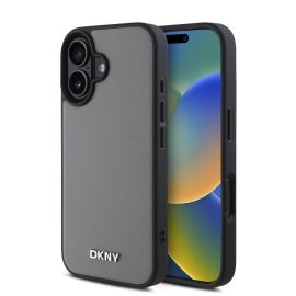 DKNY PU LEATHER SILVER Zaštitna navlaka Apple iPhone 16 siva