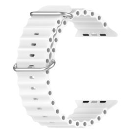 OCEAN remen za Apple Watch Ultra 1 / 2 / 3 (49 mm) / 9 / 8 / 7 (45 mm) / 6 / SE / 5 / 4 (44 mm) / 3 / 2 / 1 (42 mm) bijeli