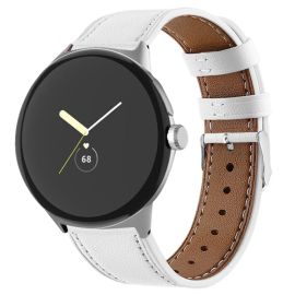 LEATHER Kožni remen za Google Pixel Watch / Pixel Watch 2 / Pixel Watch 3 41mm / Pixel Watch 4 41mm bijeli