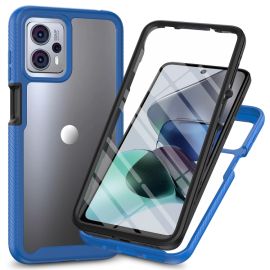 DUAL Dvostrana maska sa folijom Motorola Moto G13 / G23 tamnoplava