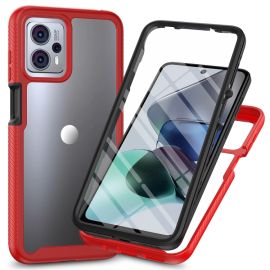 DUAL Dvostrana maska sa folijom Motorola Moto G13 / G23 crvena
