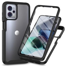 DUAL Dvostrana maska sa folijom Motorola Moto G13 / G23 crna
