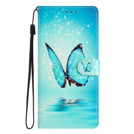 ART Navlaka za novčanik za Motorola Moto G35 5G BLUE BUTTERFLY
