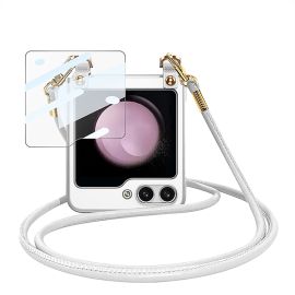 GKK CROSSBODY zaštitna maska s uzicom za Samsung Galaxy Z Flip 5 5G srebrna