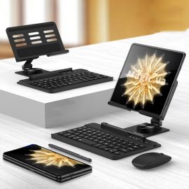 GKK SET Bluetooth tipkovnica + stalak + računalni miš + olovka BLACK