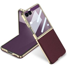 GKK LEATHER Maskica sa staklom za Samsung Galaxy Z Flip7 5G bordo