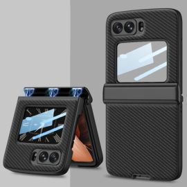 GKK MAGNETIC LEATHER Plastična maska Motorola Razr 2022 5G CARBON