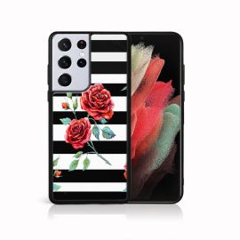 PROTEMIO MY ART Silikonska maska Samsung Galaxy S21 Ultra 5G BLACK - WHITE (034)