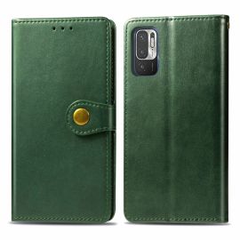 LEATHER BUCKLE Maska za novčanik Xiaomi Redmi Note 10 5G / Poco M3 Pro zelena