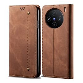 DENIM Wallet maska za Vivo X100 Pro 5G smeđa