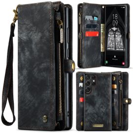 WALLET Zaštitna maska sa novčanikom 2 u 1 za Samsung Galaxy S24 Ultra 5G crna