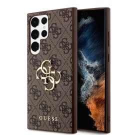 GUESS 4G METALNA maska za Samsung Galaxy S24 Ultra 5G smeđa
