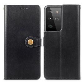 LEATHER BUCKLE Wallet torbica Samsung Galaxy S21 Ultra 5G crna