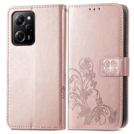 ART FLOWER S Maska za novčanik Xiaomi Poco X5 Pro 5G svijetlo roza