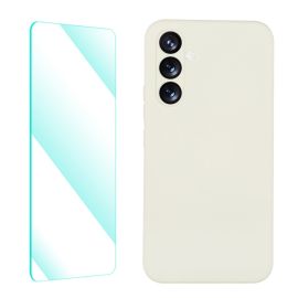 ENKAY SET Silikonska maska i 2D staklo Samsung Galaxy A54 5G bež