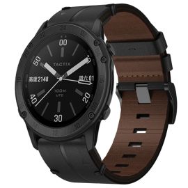 LEATHER Garmin Fenix 7 Pro / 7 Pro Solar / 7 Pro Sapphire crni kožni remen