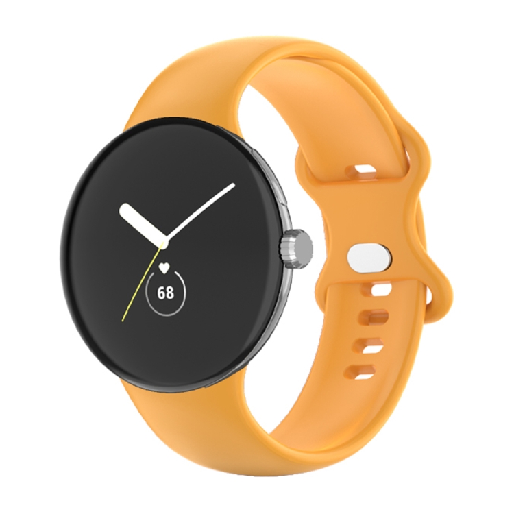 BUTTERFLY Silikonski remen za Google Pixel Watch / Pixel Watch 2 žuti