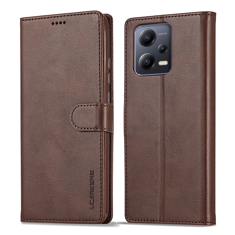 IMEEKE Wallet case Xiaomi Redmi Note 12 5G / Poco X5 5G tamno smeđa