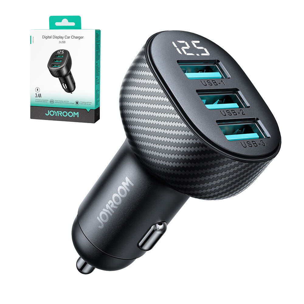 JOYROOM JR-CCD03 3.4A Auto punjač 3x USB crni