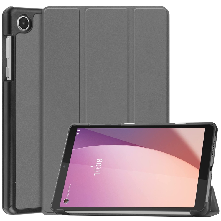 LEATHER preklopna torbica za Lenovo Tab M8 4.generacija (4th gen) siva
