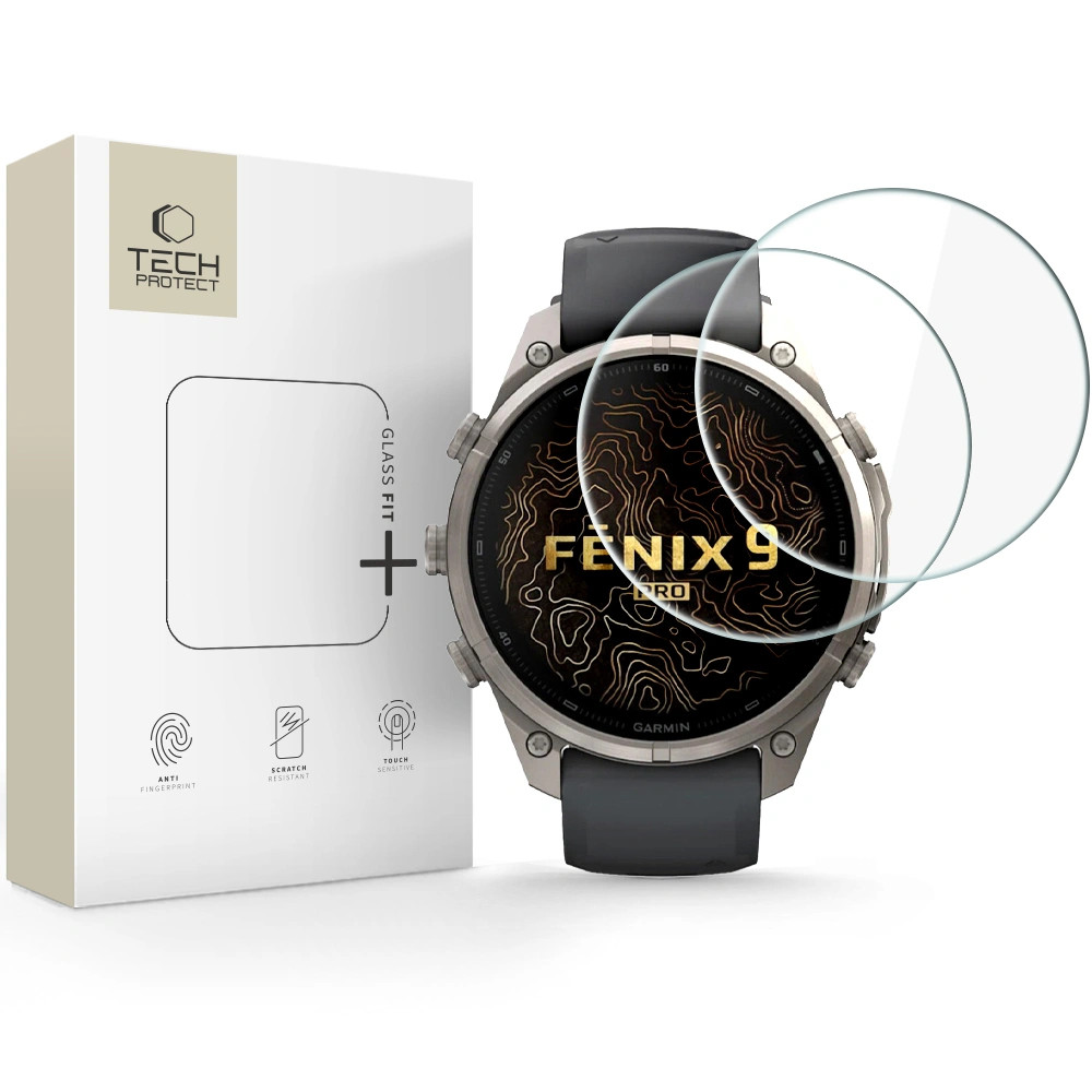 TECH-PROTECT GLASS FIT+ 2-PACK Zaštitno staklo za Garmin Fenix 9 Pro 47mm CLEAR