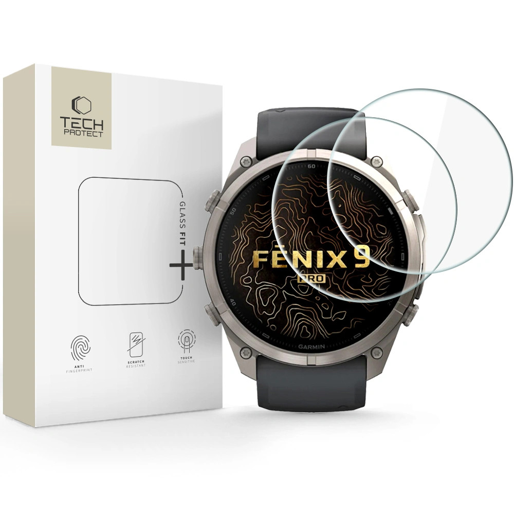 TECH-PROTECT GLASS FIT+ 2-PACK Zaštitno staklo za Garmin Fenix 9 Pro 51mm CLEAR