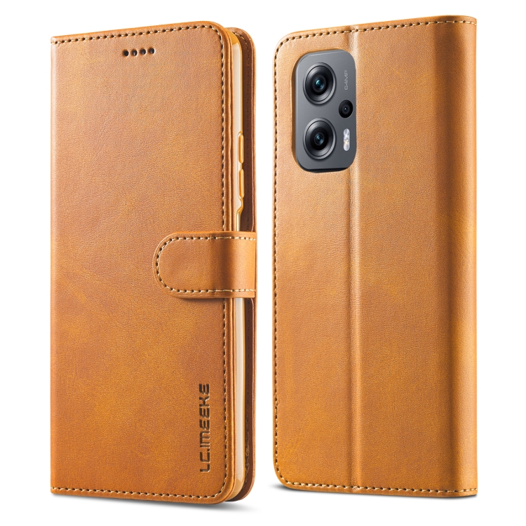 IMEEKE Maska za novčanik Xiaomi Poco X4 GT svijetlo smeđa
